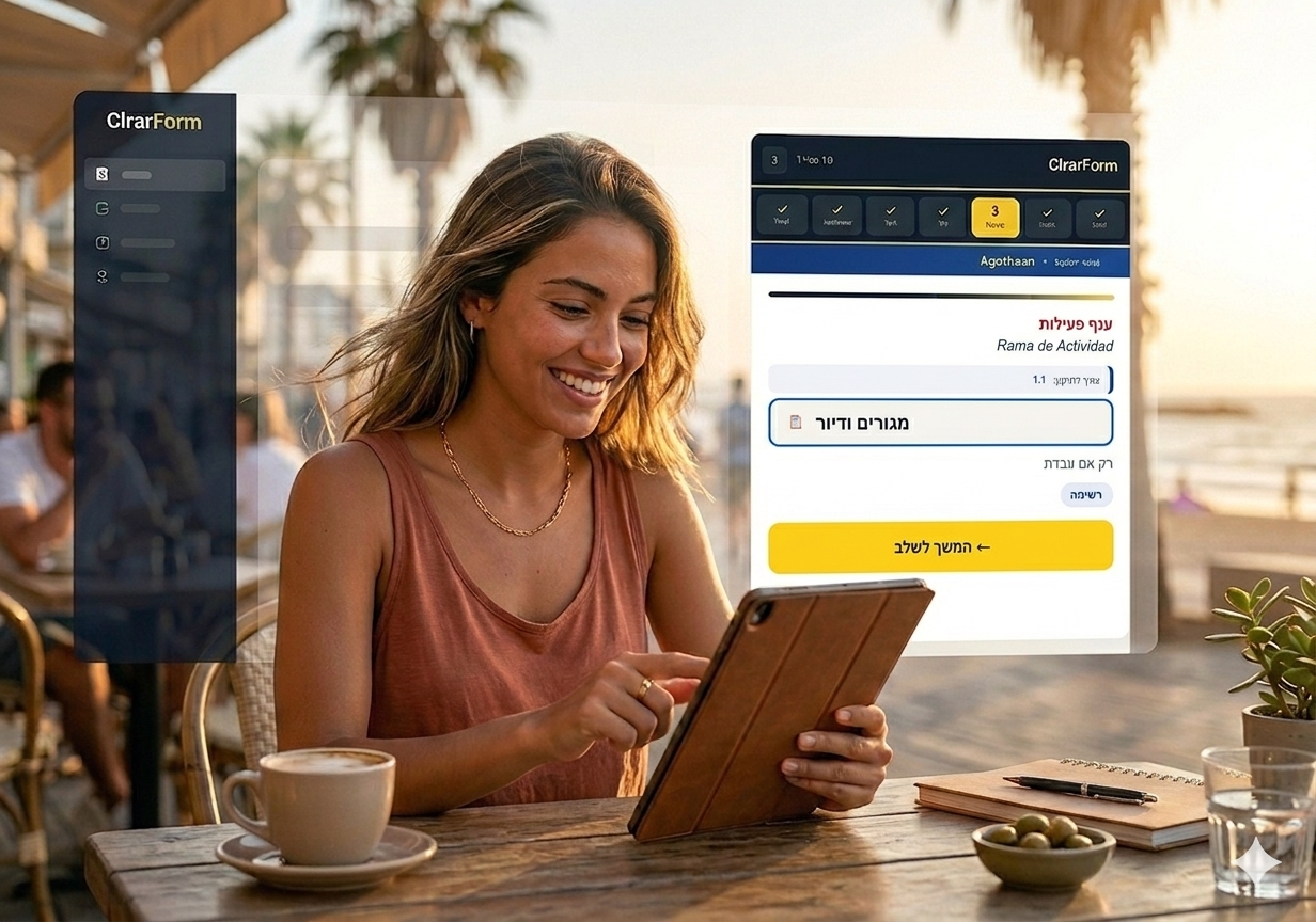ClearForm — סרגל צד בעברית לטופס הוויזה הקולומביאני